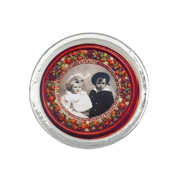 FLORENTINE RENAISSANCE FRUITS Red Photo Template Ring