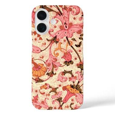 FLORENTINE RENAISSANCE PINK FLORAL SWIRLS,FLOWERS iPhone 16 CASE