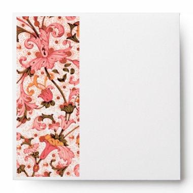 FLORENTINE RENAISSANCE PINK FLORAL SWIRLS,FLOWERS ENVELOPE