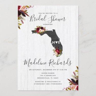 Florida State Destination Bridal Shower Invitations