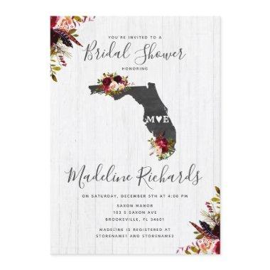 Florida State Destination Bridal Shower Invitations