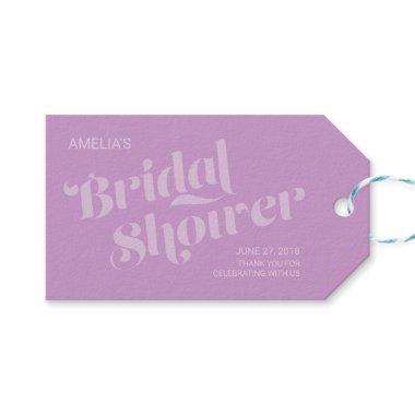 Flourish Typography Lavender Lilac Bridal Shower Gift Tags