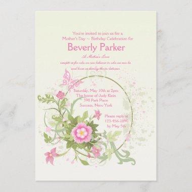 Flower Crescent Mother's Day Invitations