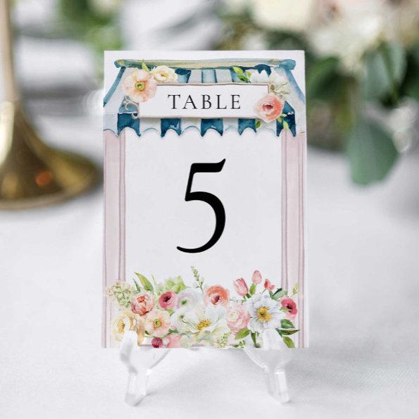 Flower Garden Bridal Shower Table Number