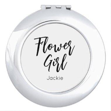 Flower Girl Black White Elegant compact mirror