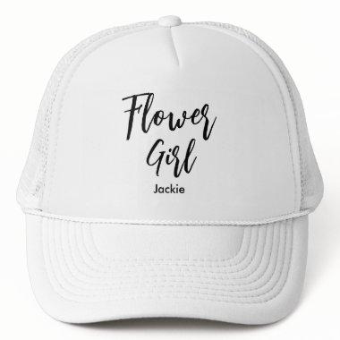 Flower Girl Black White Wedding Trucker Hat