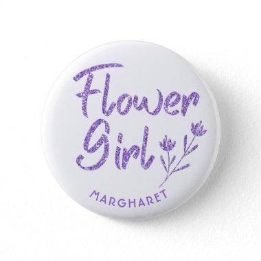 Flower Girl Bridal Shower pin violet