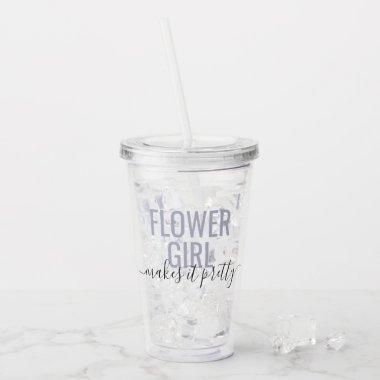 Flower Girl Matching Bridal Party Name Acrylic Tumbler