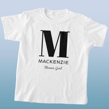 Flower Girl Monogram Name T-Shirt