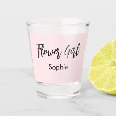 Flower Girl Pink Bridal Shower Script Shot Glass