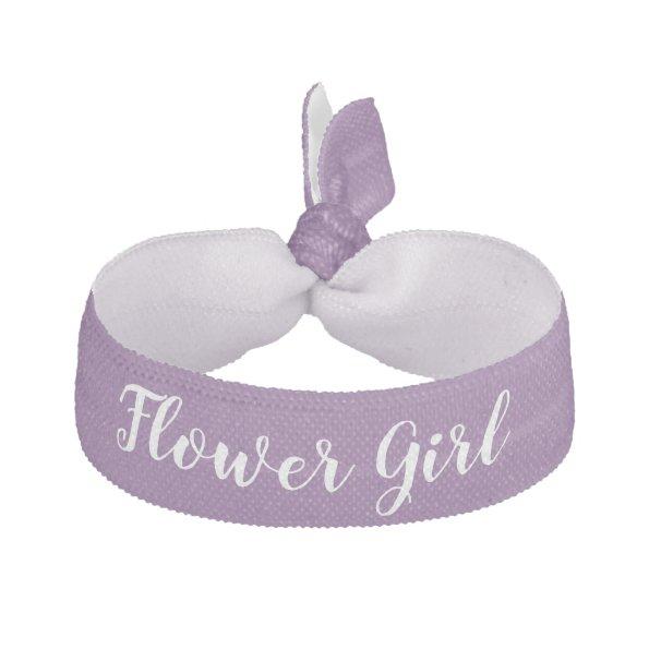 Flower Girl Purple White Wedding Party Gift Elastic Hair Tie