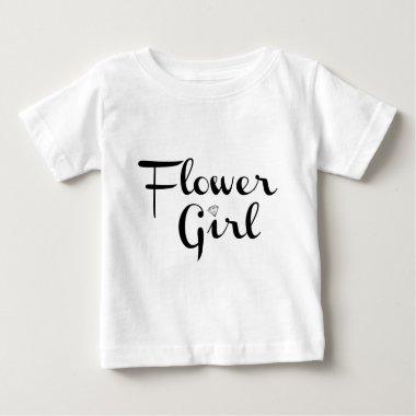 Flower Girl Retro Script Black on White Baby T-Shirt