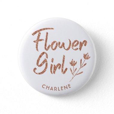 Flower Girl Rose Gold Bridal Shower pin