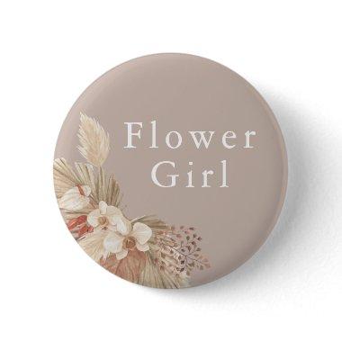 Flower Girl Wedding Boho Pampas Grass Button