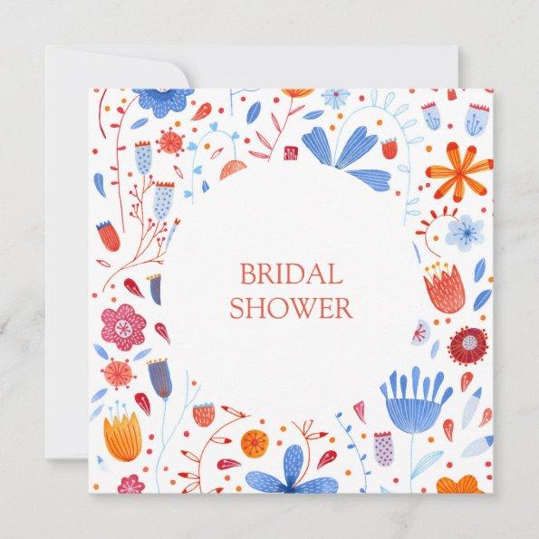 Flower Meadow Watercolor Bridal Shower Invitations