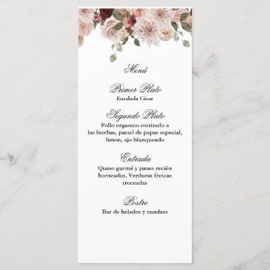 Flower menu template for any occasion