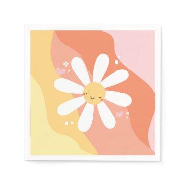 Flower Power Daisy 60's Hippie party napkins