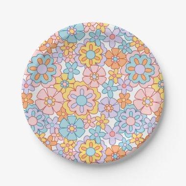 Flower Power Floral Pattern Party Plates