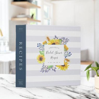 Flowerfields  Recipe 3 Ring Binder