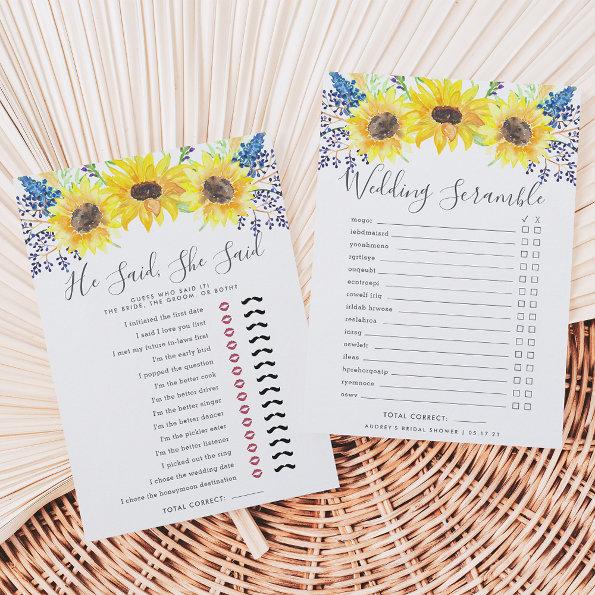 Flowerfields Double-Sided Bridal Shower Game