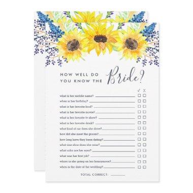 Flowerfields Double-Sided Bridal Shower Game Invitations