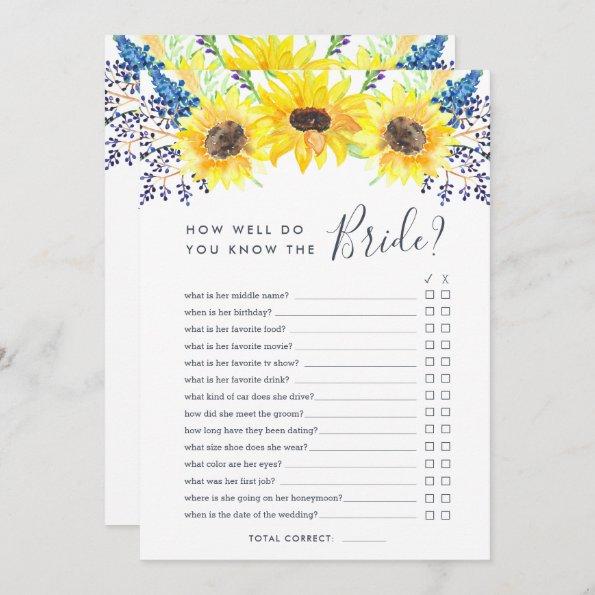 Flowerfields Double-Sided Bridal Shower Game Invitations