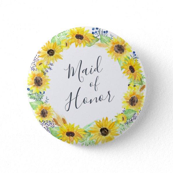 Flowerfields Maid of Honor Button