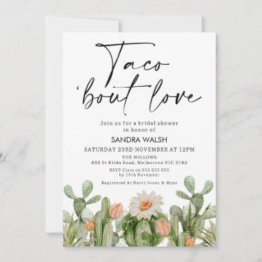 Flowering Cactus Taco 'bout Love Bridal Shower Invitations