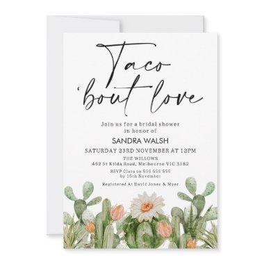 Flowering Cactus Taco 'bout Love Bridal Shower Invitations