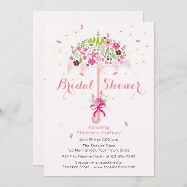 Flowering Umbrella Bridal Shower Invitations