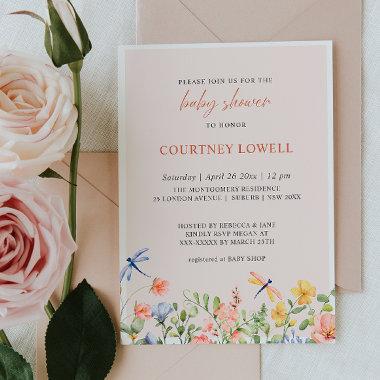 Flowers and Dragonflies Boho Garden Baby Shower