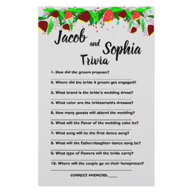 FLOWERS, BRIDE & GROOM TRIVIA SHOWER GAME  FLY FLYER