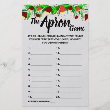 FLOWERS THE APRON SHOWER GAME Invitations FLYER