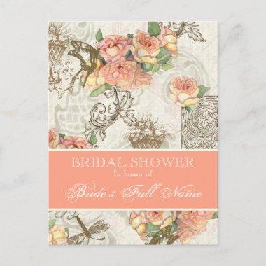 Flutterbyes n Roses Elegant Bridal Shower PostInvitations