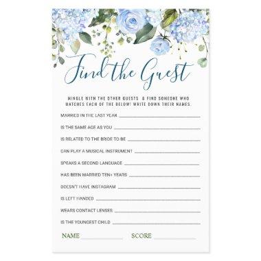 FLYER PAPER Blue Hydrangea Find the Guest Game