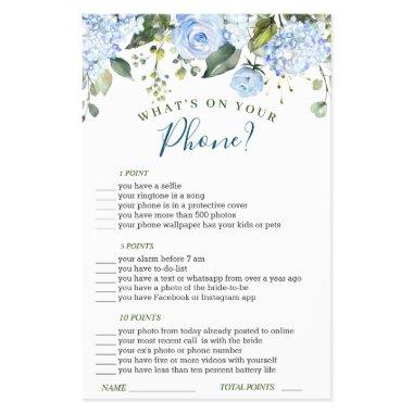 FLYER PAPER Blue Hydrangea Greenery Game