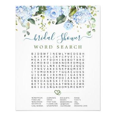FLYER PAPER Blue Hydrangea Word Search Game