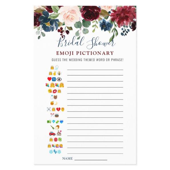 FLYER PAPER Burgundy Navy Blue Blush Flower Game