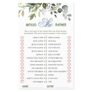 FLYER PAPER Elegant Eucalyptus Greenery Game