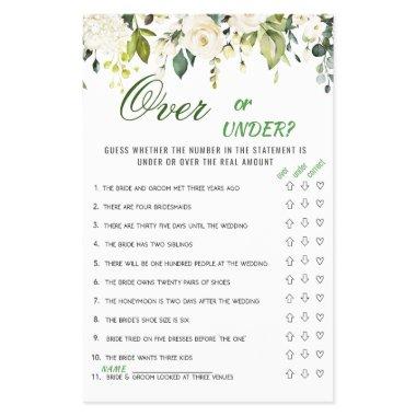 FLYER PAPER Ivory White Roses Floral Bridal Game