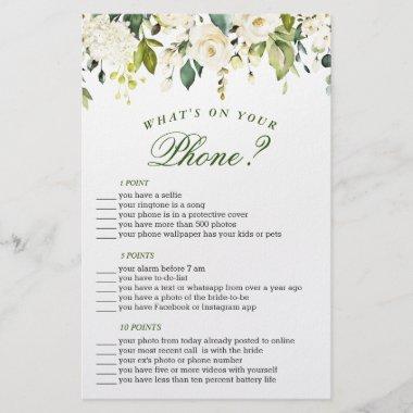 FLYER PAPER Ivory White Watercolor Bridal Game