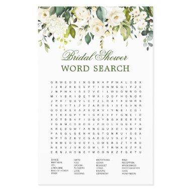 FLYER PAPER Ivory White Word Search Bridal Game