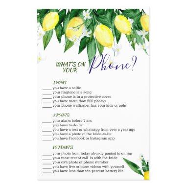 FLYER PAPER Lemon Blossom Greenery Bridal Game