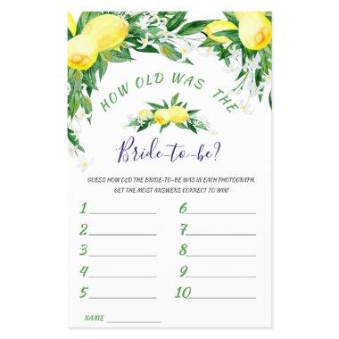 FLYER PAPER Lemons Blossom Greenery Bridal Game