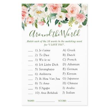 FLYER PAPER Pink Blush Flowers Greenery Game