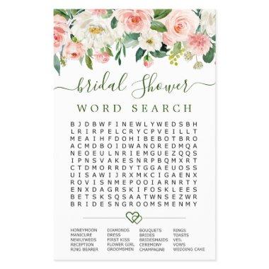 FLYER PAPER Pink Blush Flowers Word Search Game