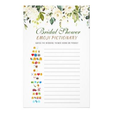 FLYER PAPER White Roses Watercolor Bridal Game