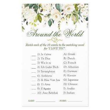 FLYER PAPER White Roses Watercolor Bridal Game