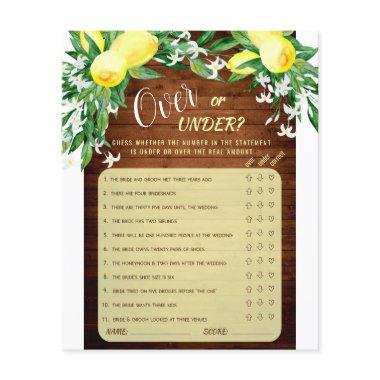 FLYER PAPER Wood Lemons Blossom Bridal Game
