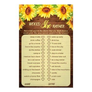FLYER PAPER Wood Sunflower Blossom Greenery Game